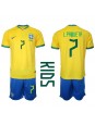 Billige Brasil Lucas Paqueta #7 Hjemmedraktsett Barn VM 2022 Kortermet (+ Korte bukser)